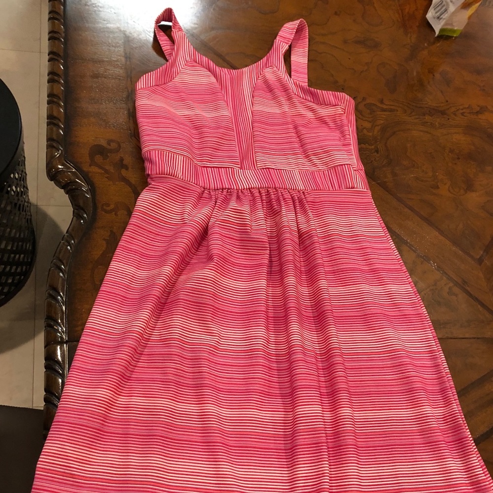 Tehama Pink and white striped jersey dress